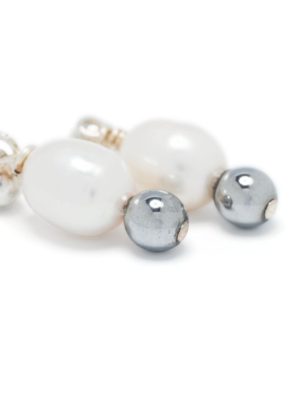 A Sinner In Pearls Sterling Silver Pearl And Hematite Drop Earrings | Browns Earrings