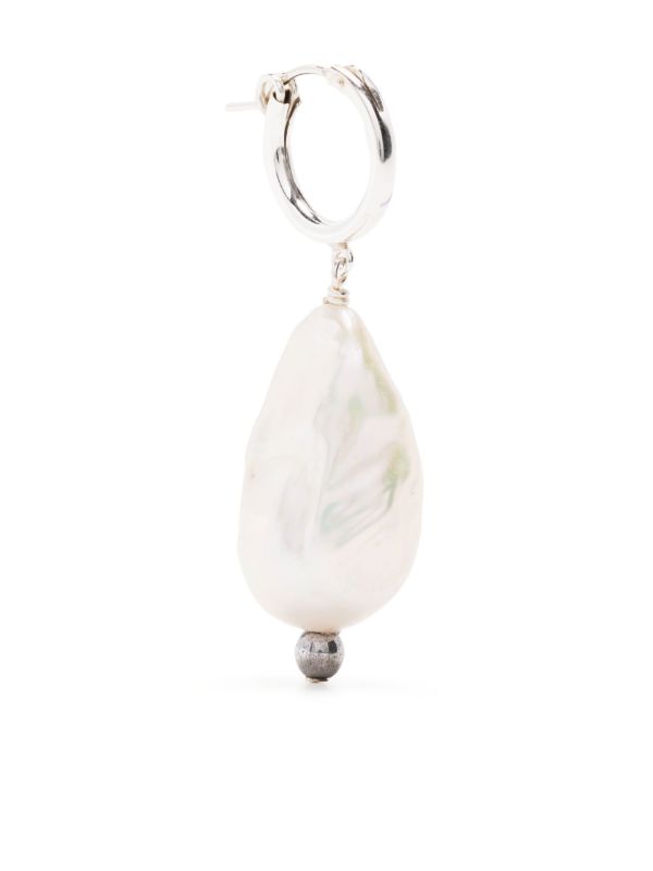 A Sinner in Pearls Sterling Silver Pearl Hoop Earring | Browns Earrings