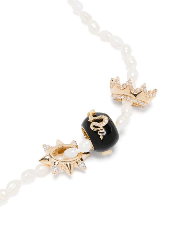 Adina Reyter 14K Yellow Gold Pearl And Diamond Necklace | Browns Fine Necklaces