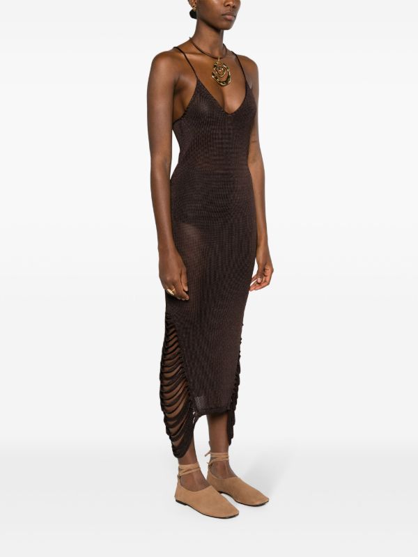 AISLING CAMPS Purple Stalactite Knit Dress | Browns Sweater Dresses