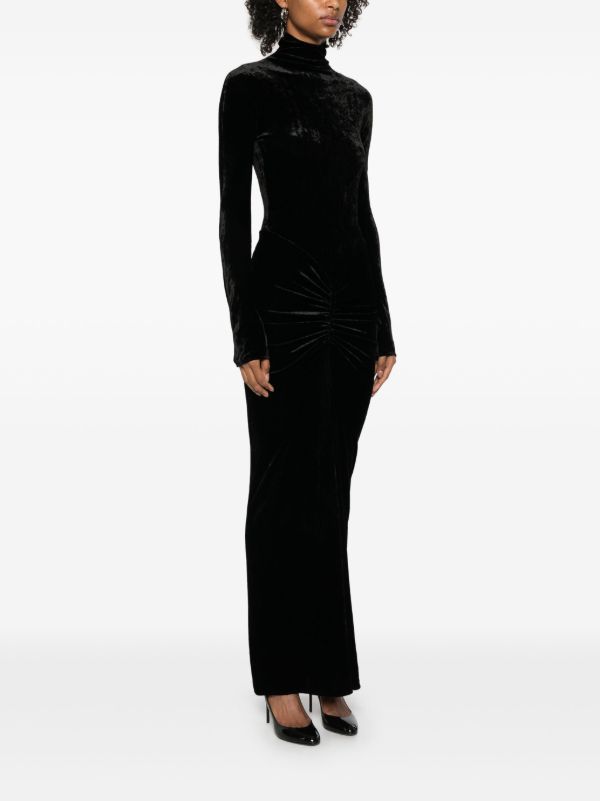 Alaïa Velvet Draped Maxi Dress | Browns Day Dresses