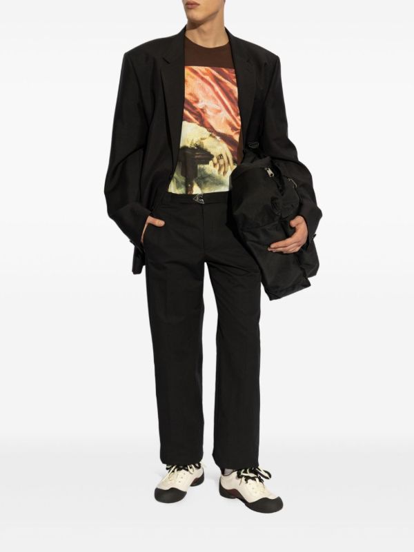 Alexander McQueen Black Arrow-Belt Trousers | Browns Tailored Pants