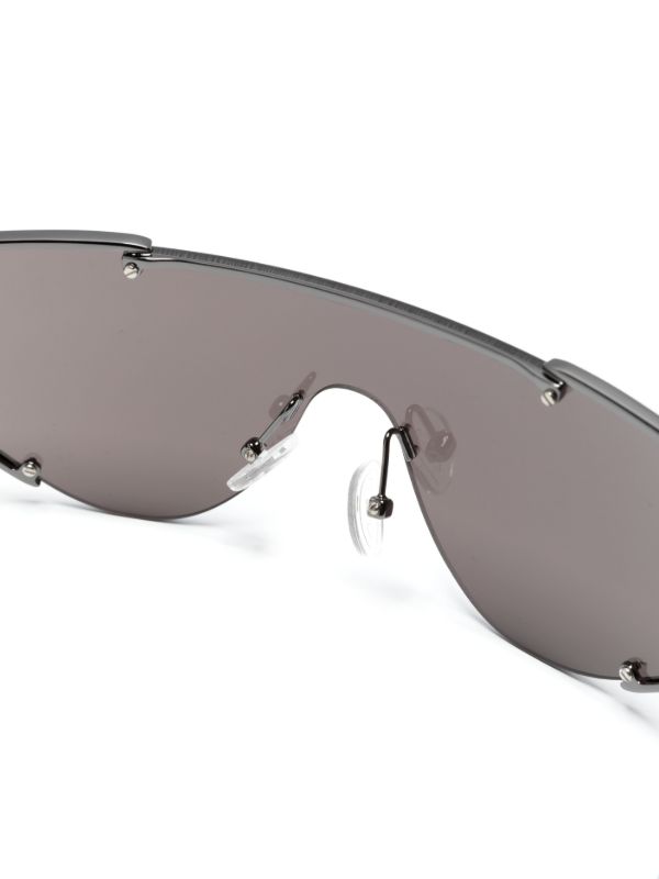 Alexander McQueen Eyewear Black The Grip Shield-Frame Sunglasses | Browns Sunglasses