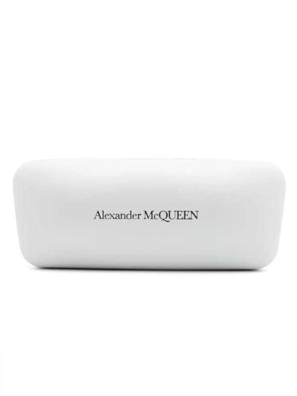 Alexander McQueen Eyewear Silver-tone Shield-Frame Sunglasses | Browns Sunglasses