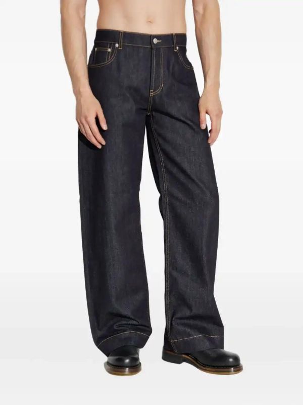 Alexander McQueen Logo-patch Jeans | Browns Wide-Leg Jeans