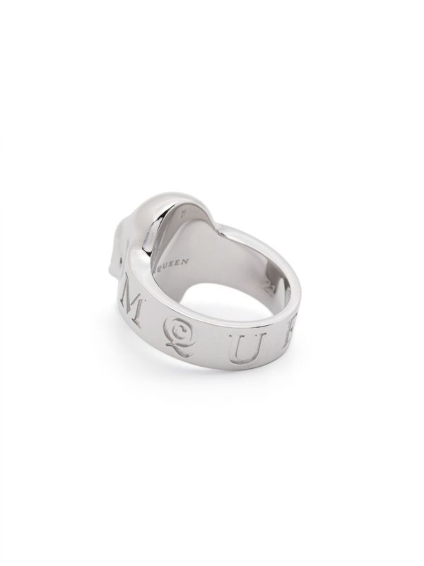 Alexander McQueen Silver Skull Ring | Browns Rings