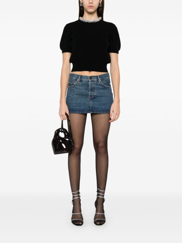 Alexander Wang Black Crystal-Embellished Top | Browns Knitted Tops