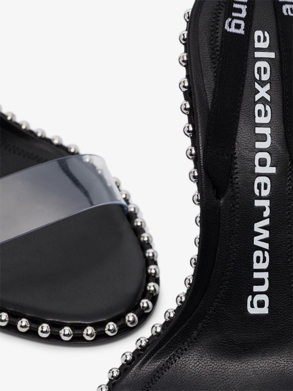 Alexander Wang Black Nova 105 Slingback Leather Sandals | Browns Sandals