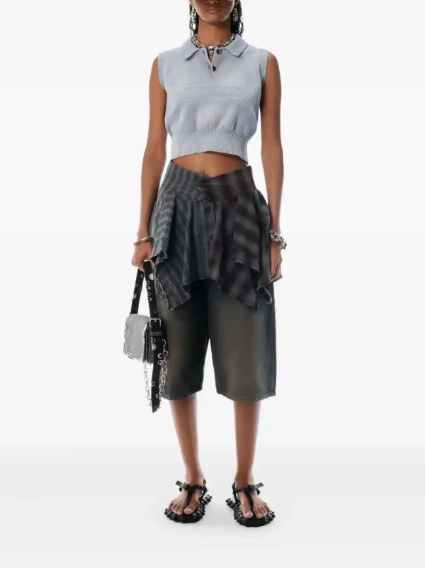 Alexander Wang Logo-embossed Polo Top | Browns Polo Tops
