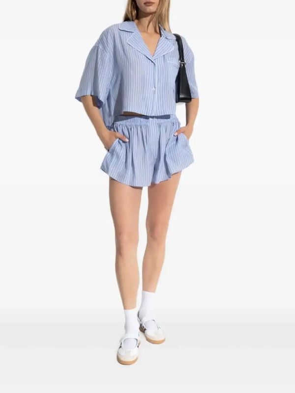 Alexander Wang Striped Elastic-waist Shorts | Browns Short & Mini Shorts