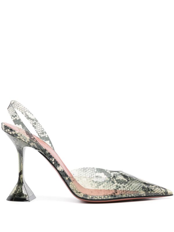 Amina Muaddi Neutral Holli Slingback Pumps | Browns Pumps