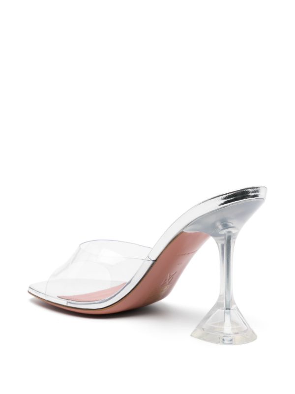 Amina Muaddi Silver Lupita 95 Mules | Browns Mules