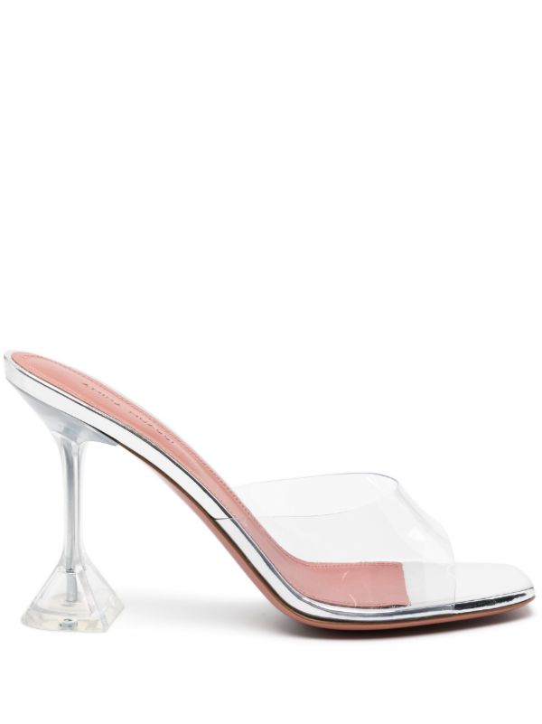 Amina Muaddi silver Lupita 95 mules | Browns Mules