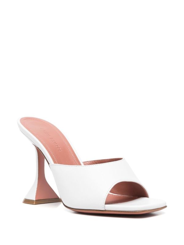 Amina Muaddi White Lupita 95 Mules | Browns Mules