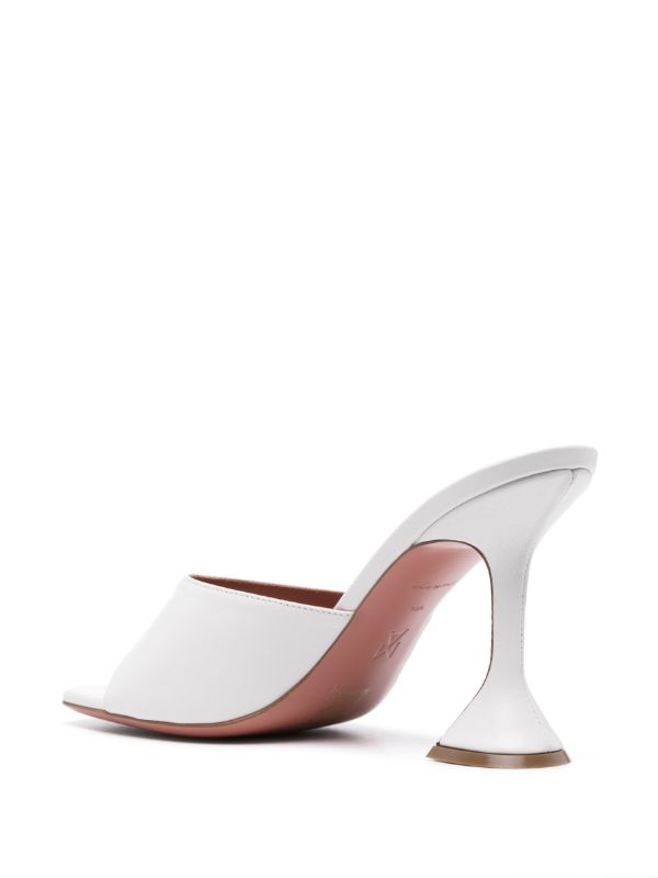 Amina Muaddi White Lupita 95mm Leather Mules | Browns Mules