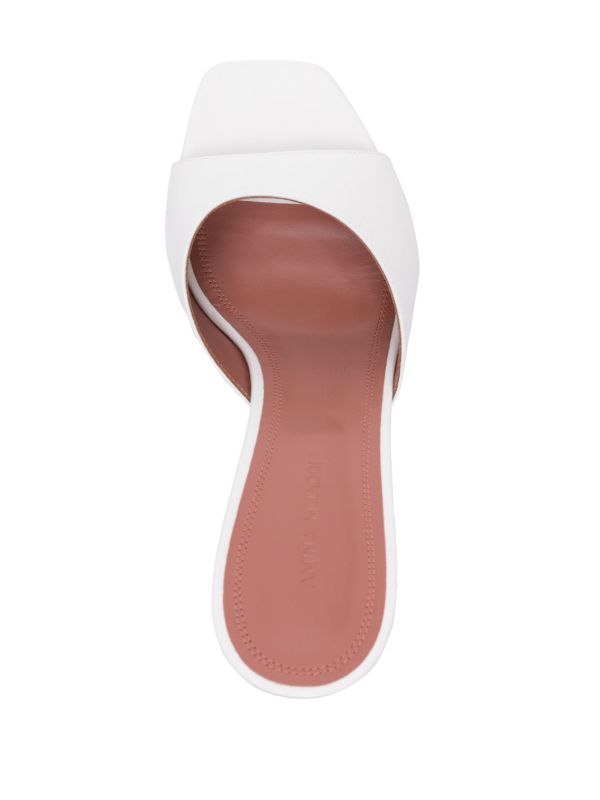Amina Muaddi White Lupita 95mm Leather Mules | Browns Mules