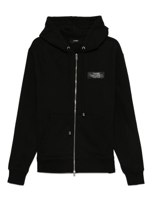 AMIRI logo-plaque zip-up hoodie | Browns Hoodies