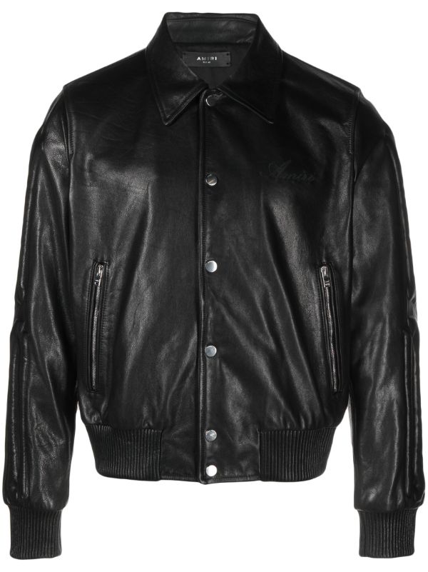 AMIRI X Browns black bones leather bomber jacket