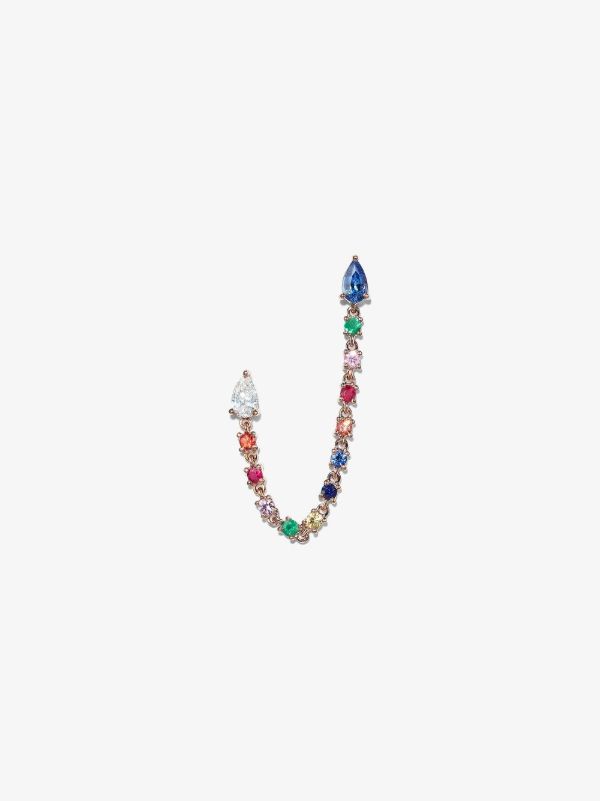Anita Ko 18K rose gold diamond and sapphire earring | Browns Fine Earrings