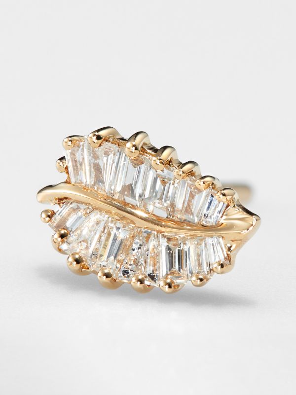 Anita Ko 18K Yellow Gold Small Palm Leaf Diamond Earrings | Browns Fine Earrings
