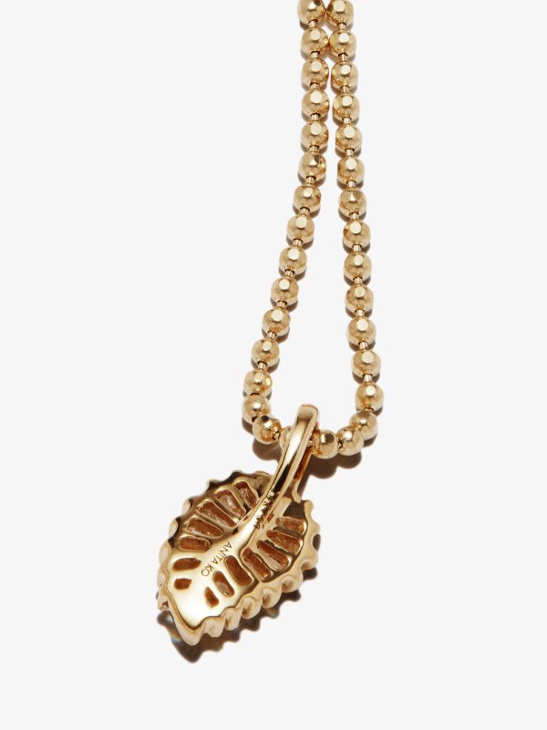 Anita Ko 18K Yellow Gold Small Palm Leaf Diamond Necklace | Browns Fine Necklaces
