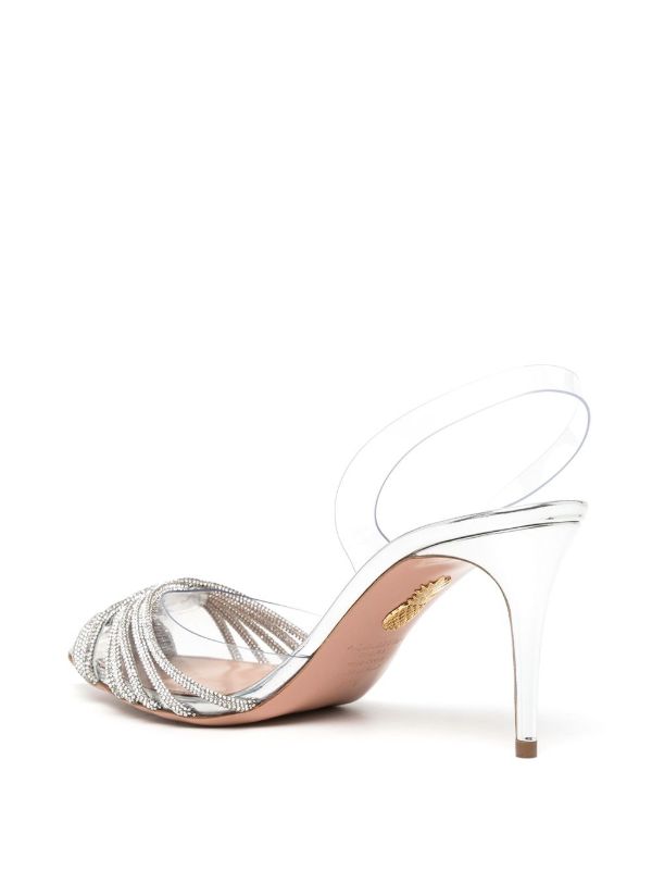 Aquazzura Green Gatsby 80 Slingback Pumps | Browns Pumps