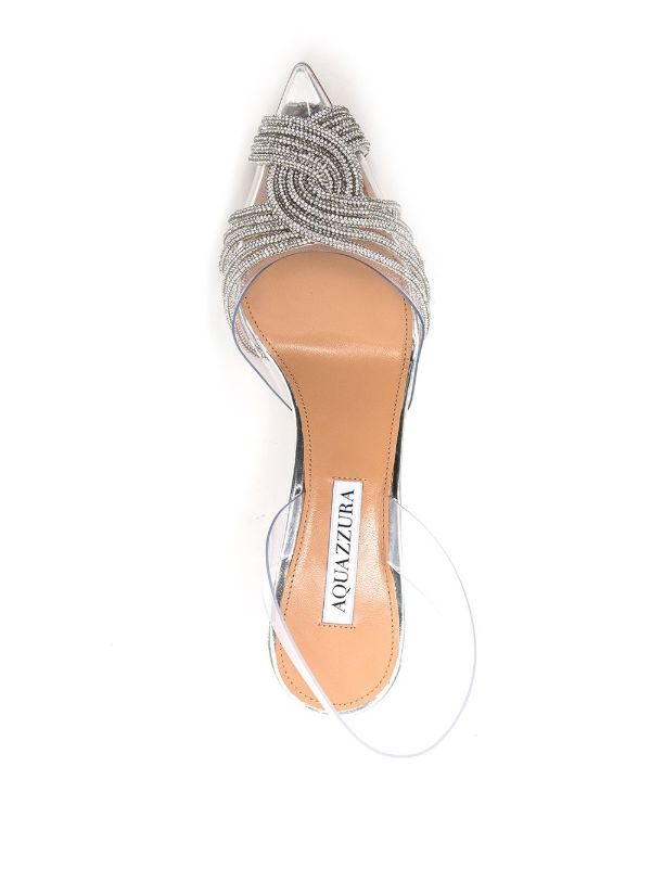 Aquazzura Green Gatsby 80 Slingback Pumps | Browns Pumps