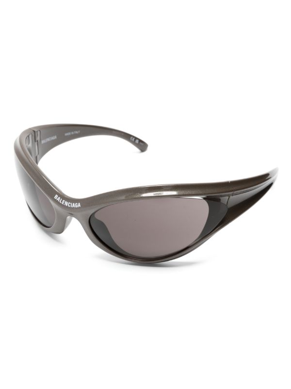 Balenciaga Eyewear Black Dynamo Wrap Cat-Eye Sunglasses | Browns Sunglasses