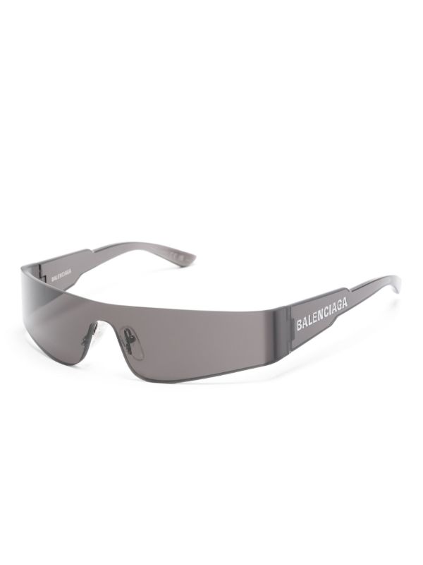 Balenciaga Eyewear Black Mono Rectangle Sunglasses | Browns Sunglasses