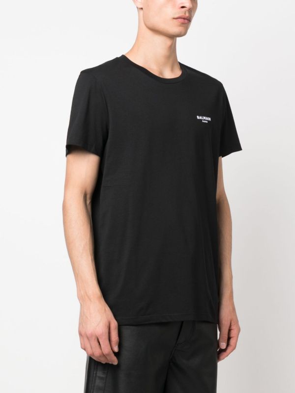 Balmain Black Logo Print T-shirt | Browns T-Shirts
