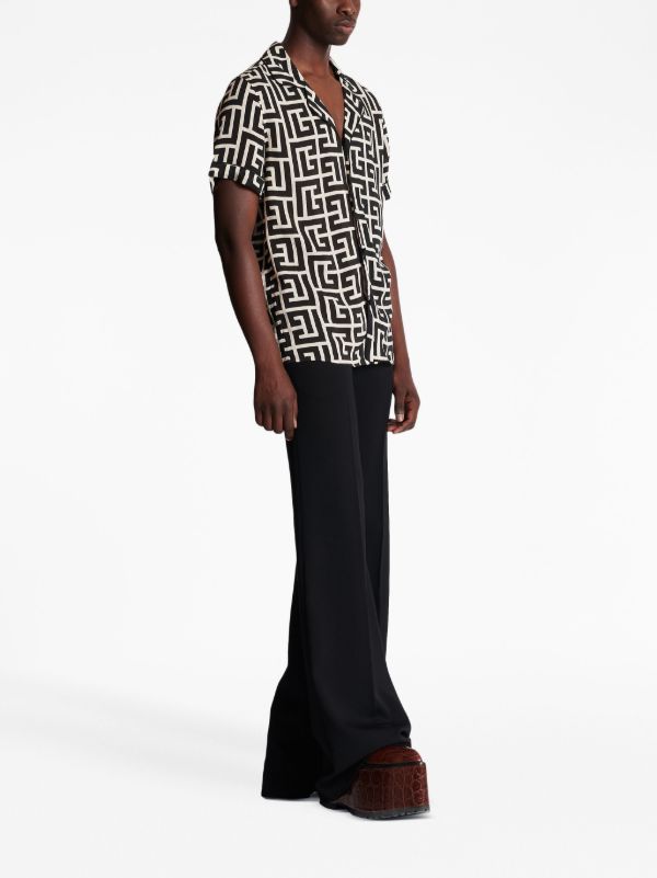 Balmain Black Monogram Pattern Shirt | Browns Shirts
