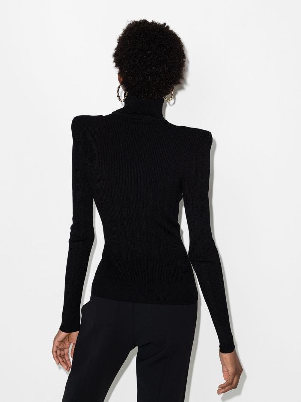 Balmain Button-embellished Roll-neck Jumper | Browns Knitted Sweaters