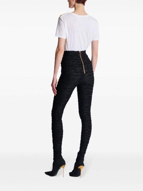 Balmain Monogram-Jacquard Leggings | Browns Leggings