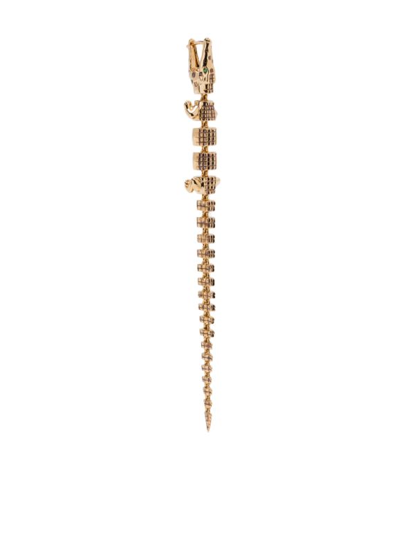 Bibi van der Velden 18K Yellow Gold Alligator Vertebrae Bite Earring | Browns Fine Earrings