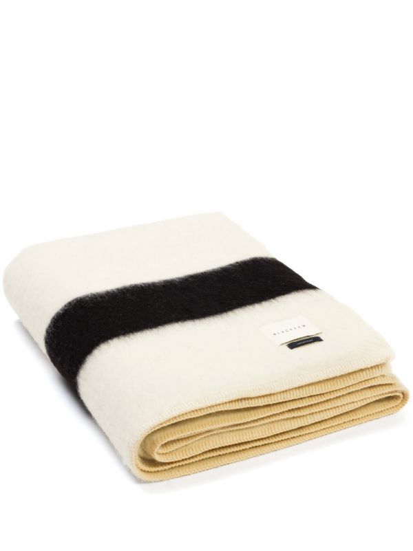 BLACKSAW White Siempre Striped Blanket | Browns Blankets & Throws