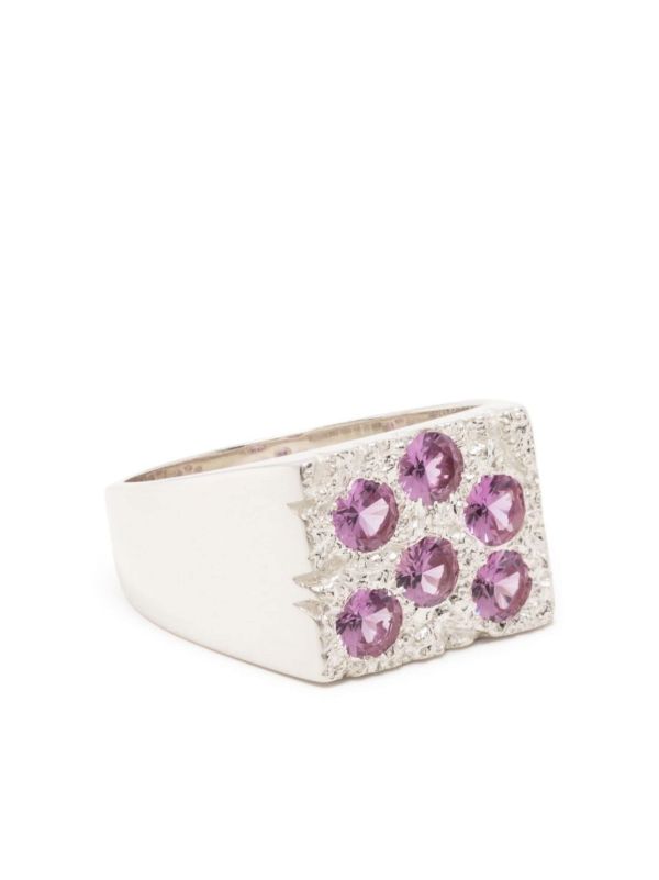 Bleue Burnham Sterling Silver The Rose Garden Sapphire Ring | Browns Rings