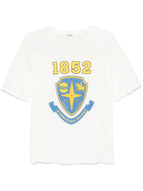 BODE White Cotton Crest-Print T-Shirt | Browns T-Shirts
