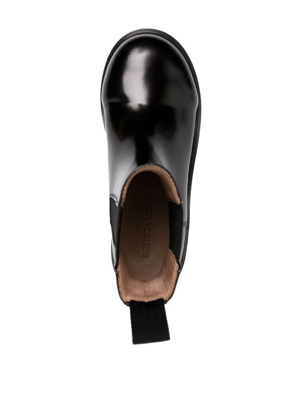 Bottega Veneta Black Fireman Leather Chelsea Boots | Browns Boots