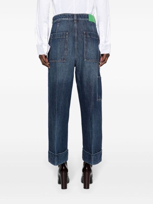 Bottega Veneta Blue High-Rise Straight-Leg Jeans | Browns Straight-Leg Jeans