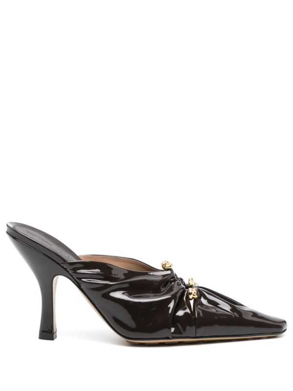 Bottega Veneta Brown Bunnie 90 Leather Mules | Browns Mules