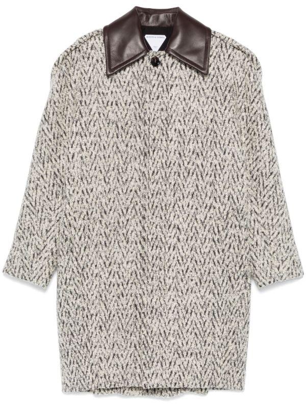 Bottega Veneta contrasting collar coat | Browns Single Breasted Coats
