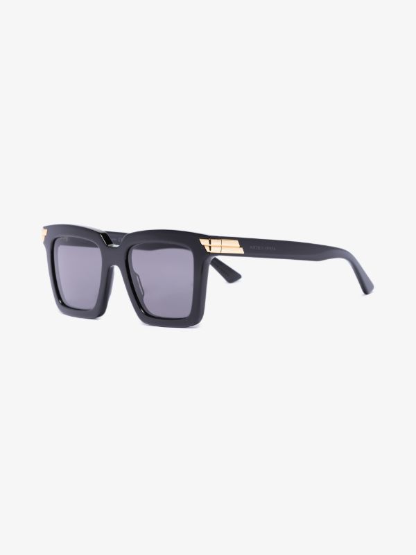Bottega Veneta Eyewear Black Oversized Square Sunglasses | Browns Sunglasses