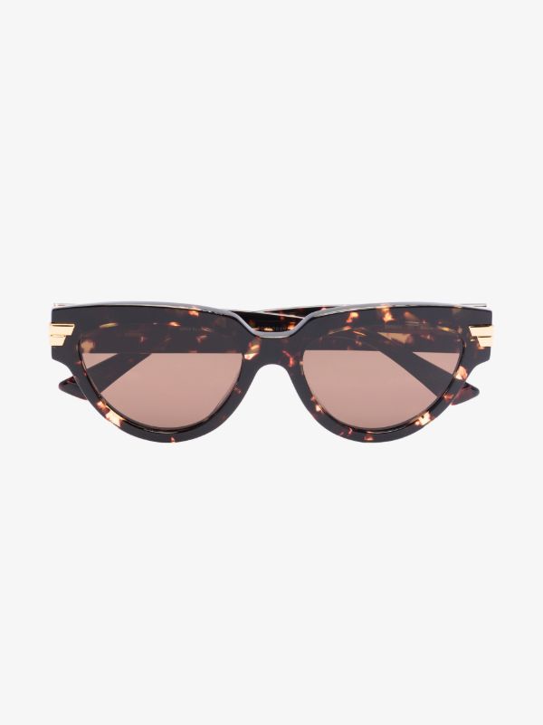Bottega Veneta Eyewear brown oversized cat eye sunglasses | Browns Sunglasses