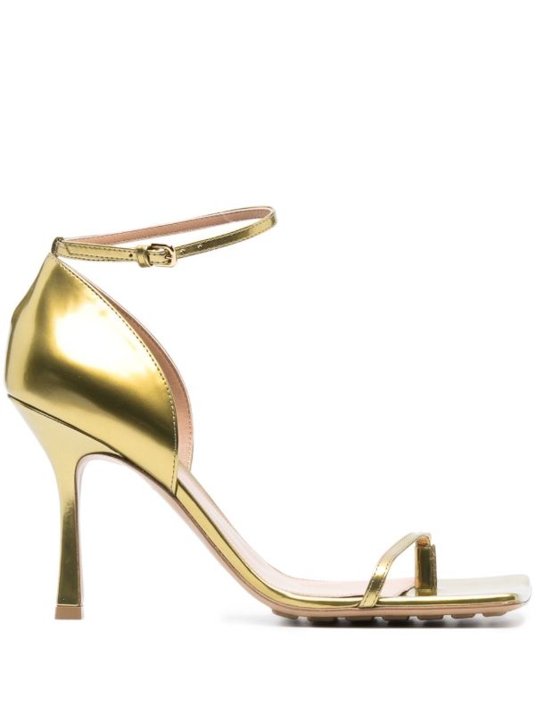 Bottega Veneta gold Stretch 90 leather sandals | Browns Sandals