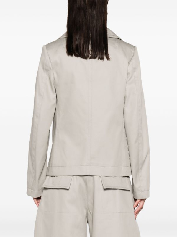 Bottega Veneta Grey Double-Breasted Cotton Jacket | Browns Blazers