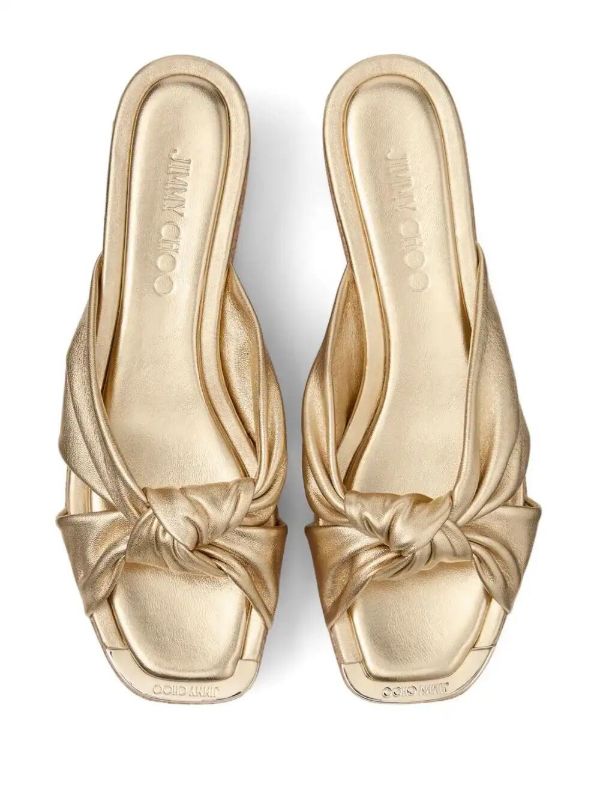 Jimmy Choo Gold Avenue Mules | Browns Mules
