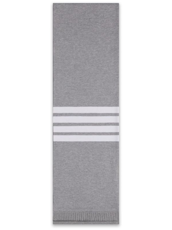 Thom Browne Grey 4-Bar Scarf | Browns Scarves Thom Browne Grey 4-Bar Scarf | Browns Scarves