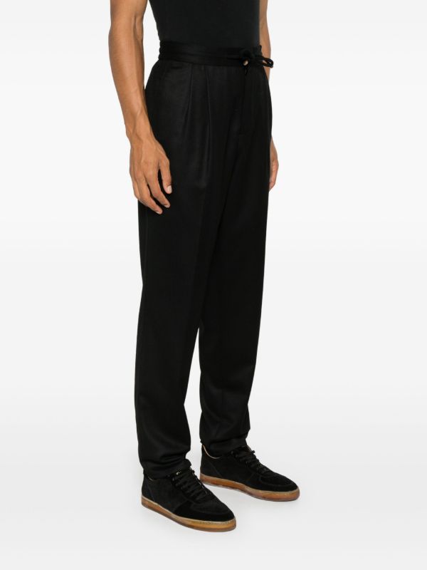 Brunello Cucinelli Double-Pleat Virgin-Wool Trousers | Browns Tapered Pants