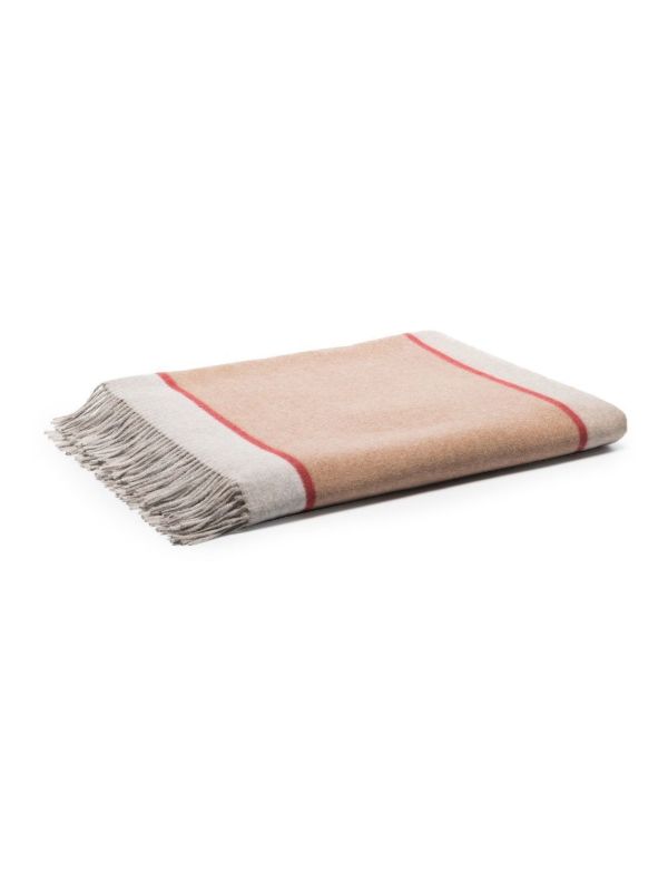Brunello Cucinelli Neutral Colour-Block Silk Blanket | Browns Blankets & Throws