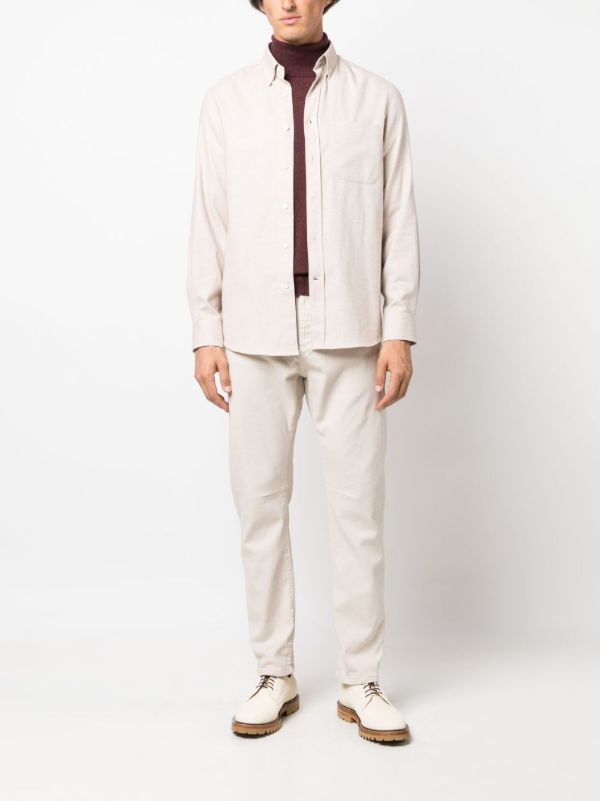 Brunello Cucinelli Neutral Garment-Dyed Tapered Jeans | Browns Tapered Jeans